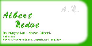 albert medve business card